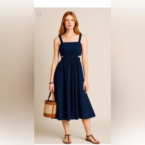 Vineyard Vines Navy Cut-out Midi Dress - XL